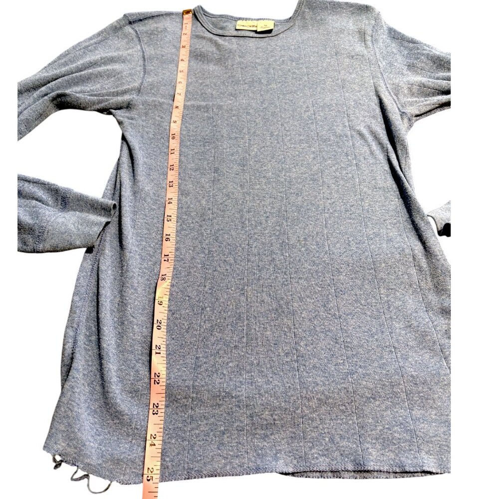 Cherokee women's heather‎ blue ribbed long sleeve t-shirt sz M - Picture 10 of 10